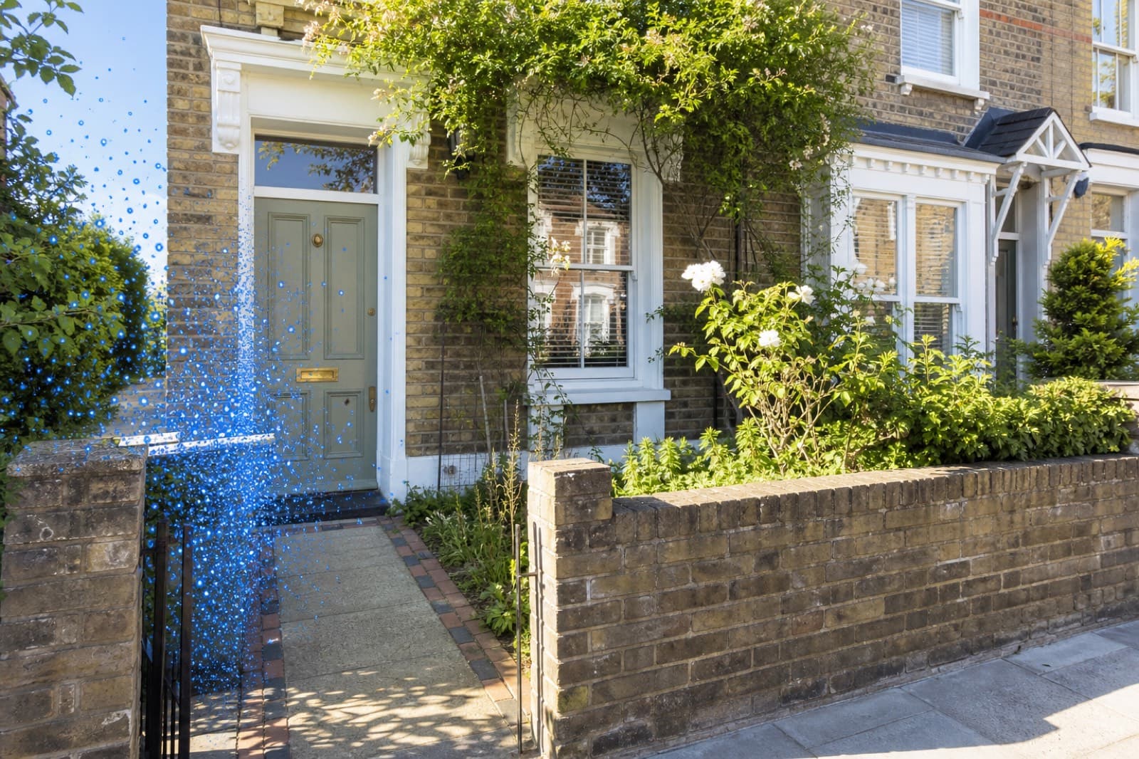 Wheelie bins being removed from a property exterior with AI